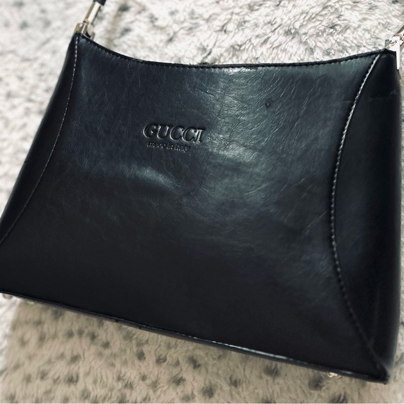 Vintage Gucci Black Leather Shoulder Bag – Made in Italy - Picture 2 of 12